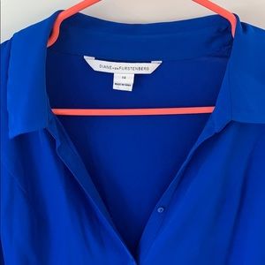 DVF royal blue blouse
